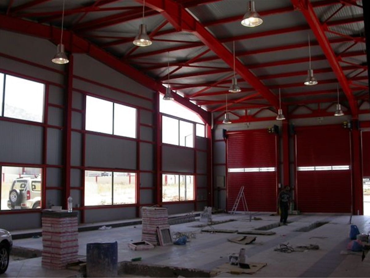 The interior of the building