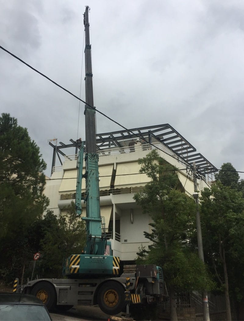 progress of the frame erection