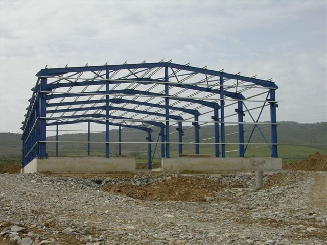 Completed steel frame ready for panels in Karystos, Evia