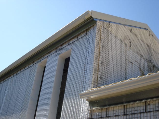 3D panel wall with mesh ready for plaster in a house in Filippiada