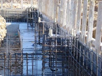 Rebar and formwork for the foundation of the workshop in Bafra, Ioannina