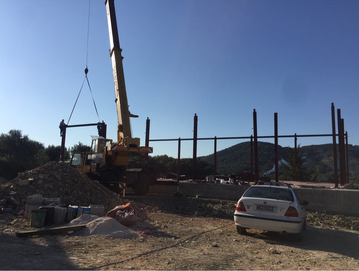 erection in progress