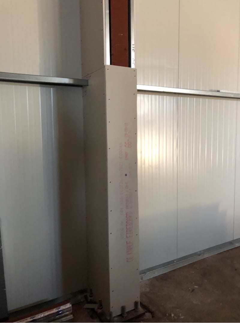 fire protection lining of the frame with Fireboard