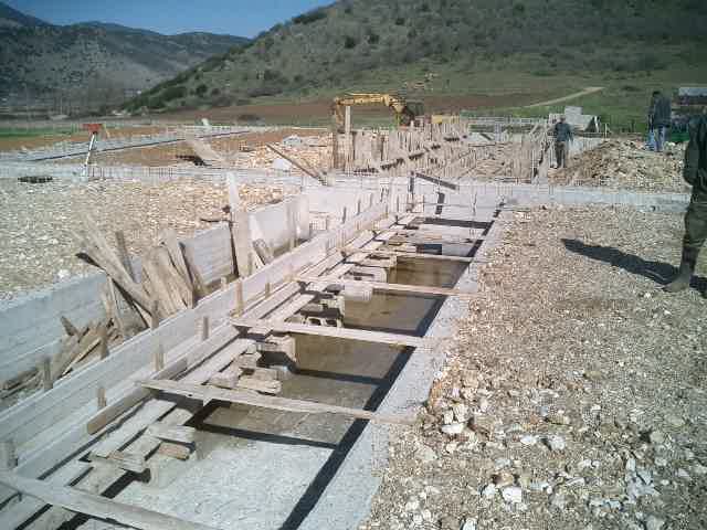 Foundation and channel formwork at the pig farm in Kerasonas, Preveza