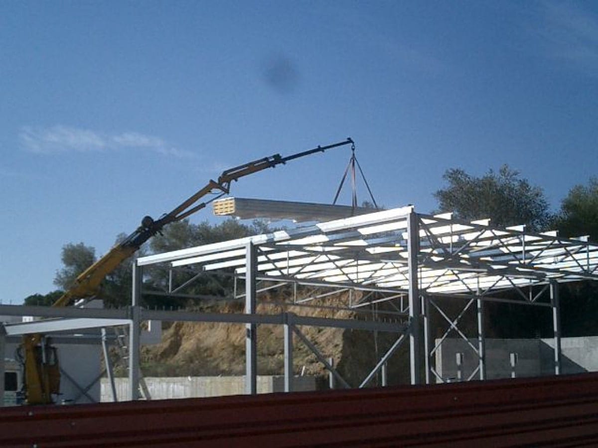 roofing of the rear section of the building