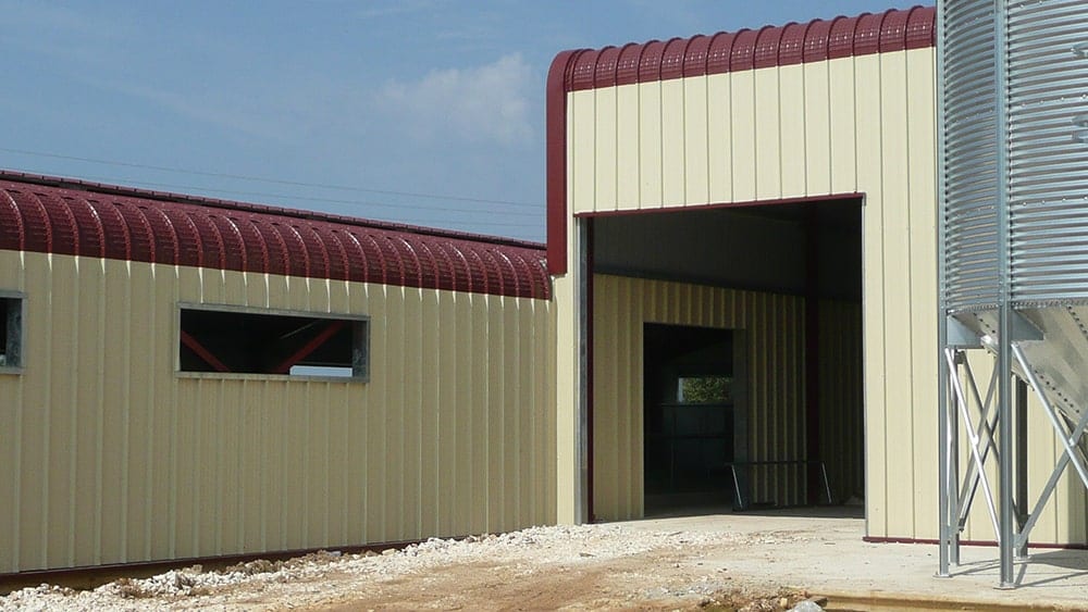 Junction of the two barn buildings in Selefkeia, Thesprotia, with a feed silo
