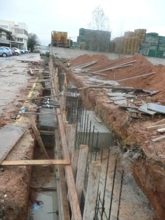 The foundation of the shed, storage shed in Metamorfosi, Attica - ACN SA